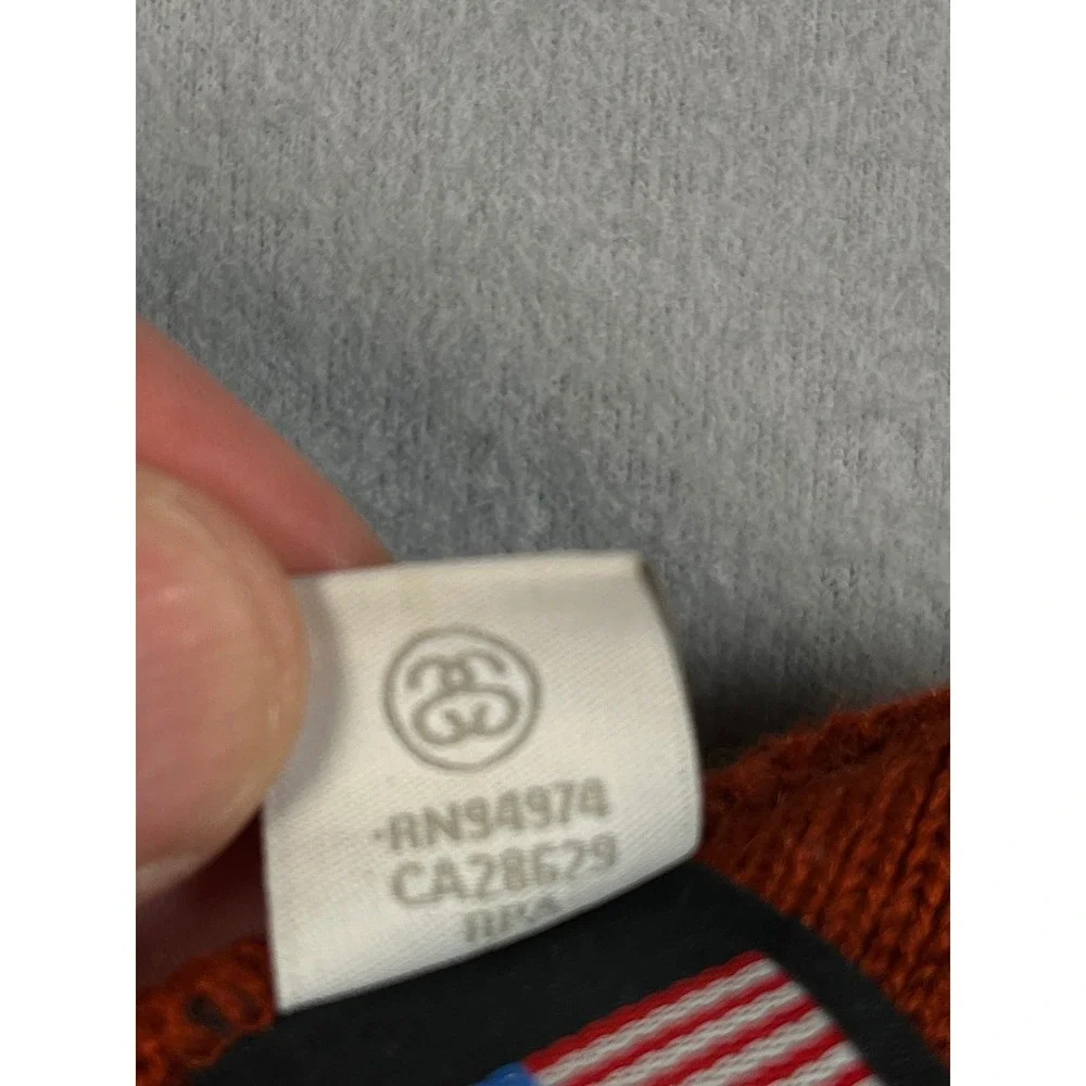 Stussy Beanie Red Knit Logo Embroidered Made in USA‎ Winter Hat